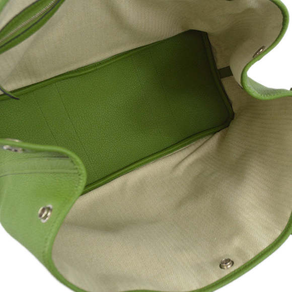 HERMES 2009 Green Negonda Garden Party PM Tote Bag 172406 - Picture 7 of 10